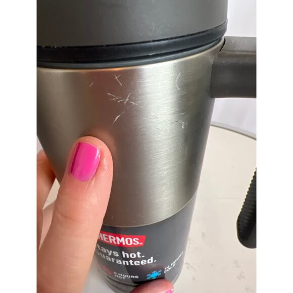 THERMOS INSULATED MUG HANDLE STAINLESS STEEL BLACK 18OZ HOT COLD NEW WITH LABEL - Picture 6 of 14